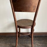 Set de 4 chaises bistrot Fischel en bois courbé chapeau de gendarme 1920
