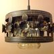 Suspension in enamelled amber glass / vintage 60s-70s