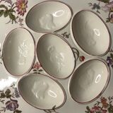 Old square plate longchamp XXth ceramic egg display