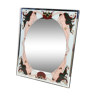 Miroir en verre style Art Deco, décoré à l'envers, avec femmes nues, signé Zoe, décor de casino