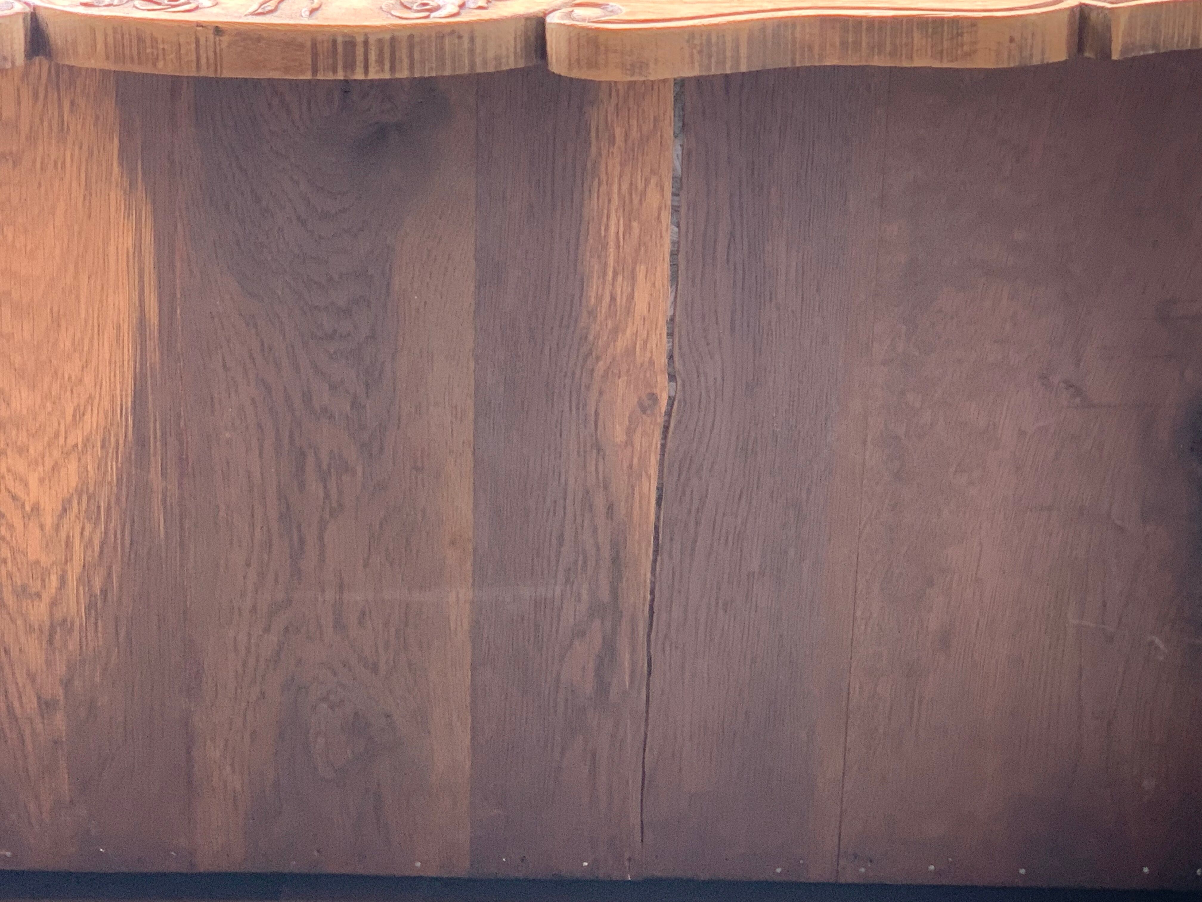 Louis XV style chest of drawers in solid raw oak, 1920