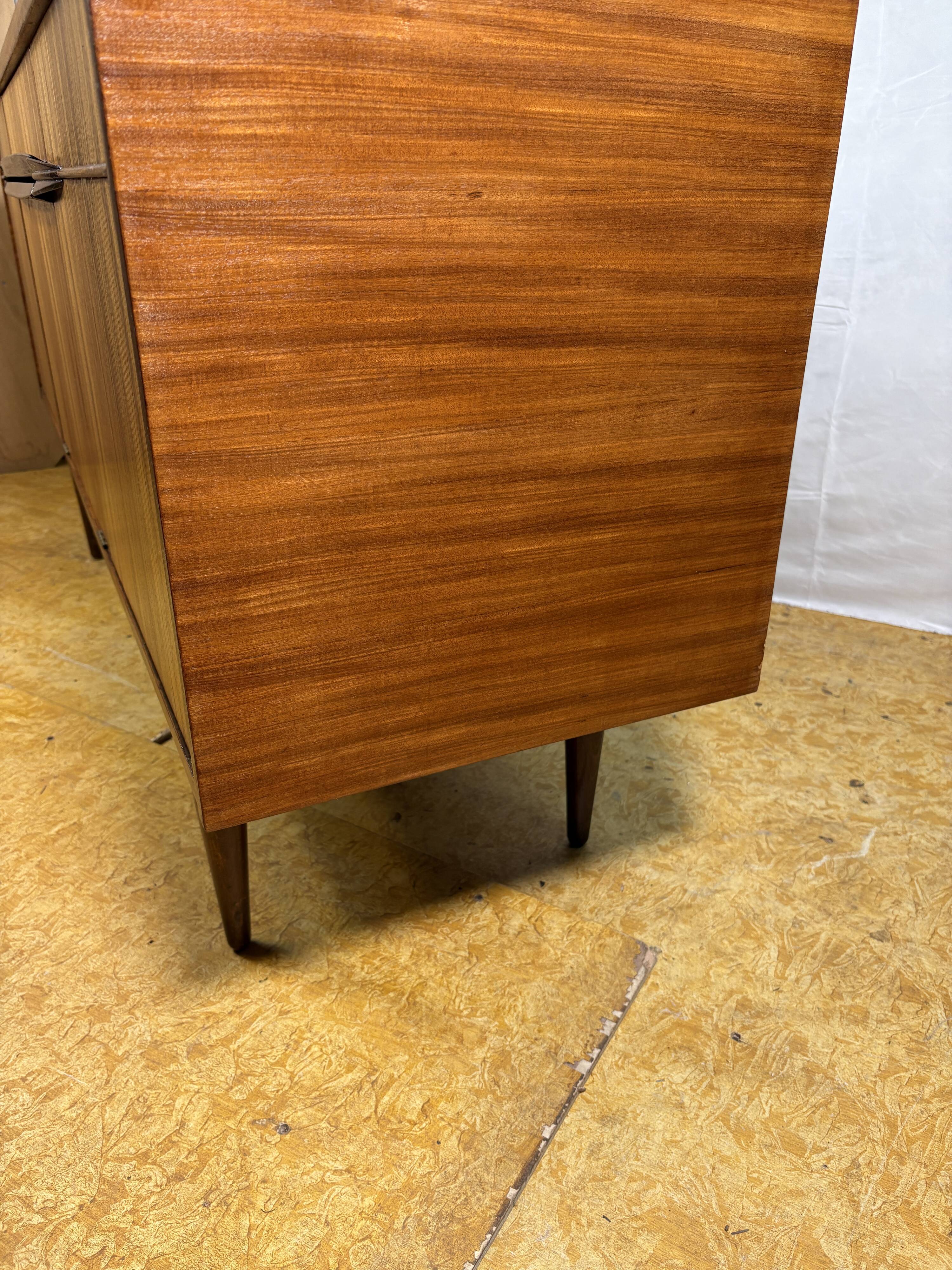 Mid-Century Retro Vintage Teak & Zebrano Wood Sideboard by Elliots of Newbu