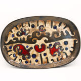 Brutalist ceramic dish Perignem from the 60s / 70s