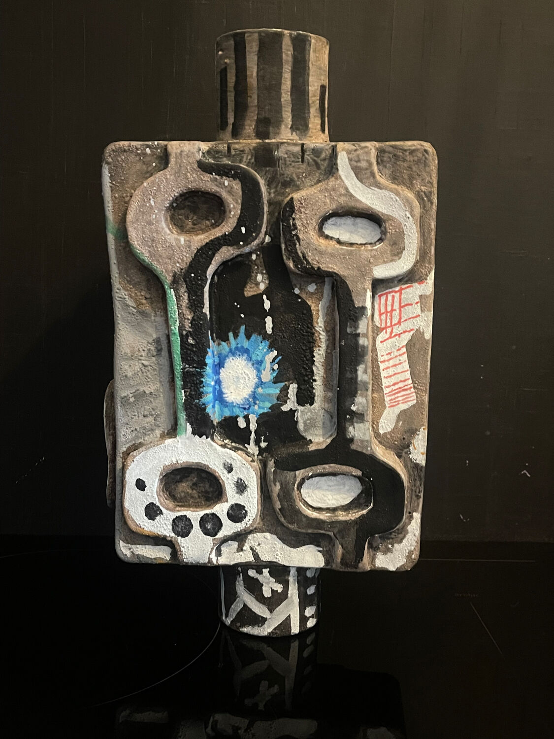 Brutalist ceramic sculpture by the artist Olisch.