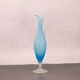 Elegant azure blue blown glass ewer vase