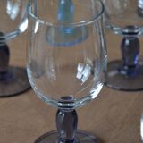12 verres sur pied bleu et mauve