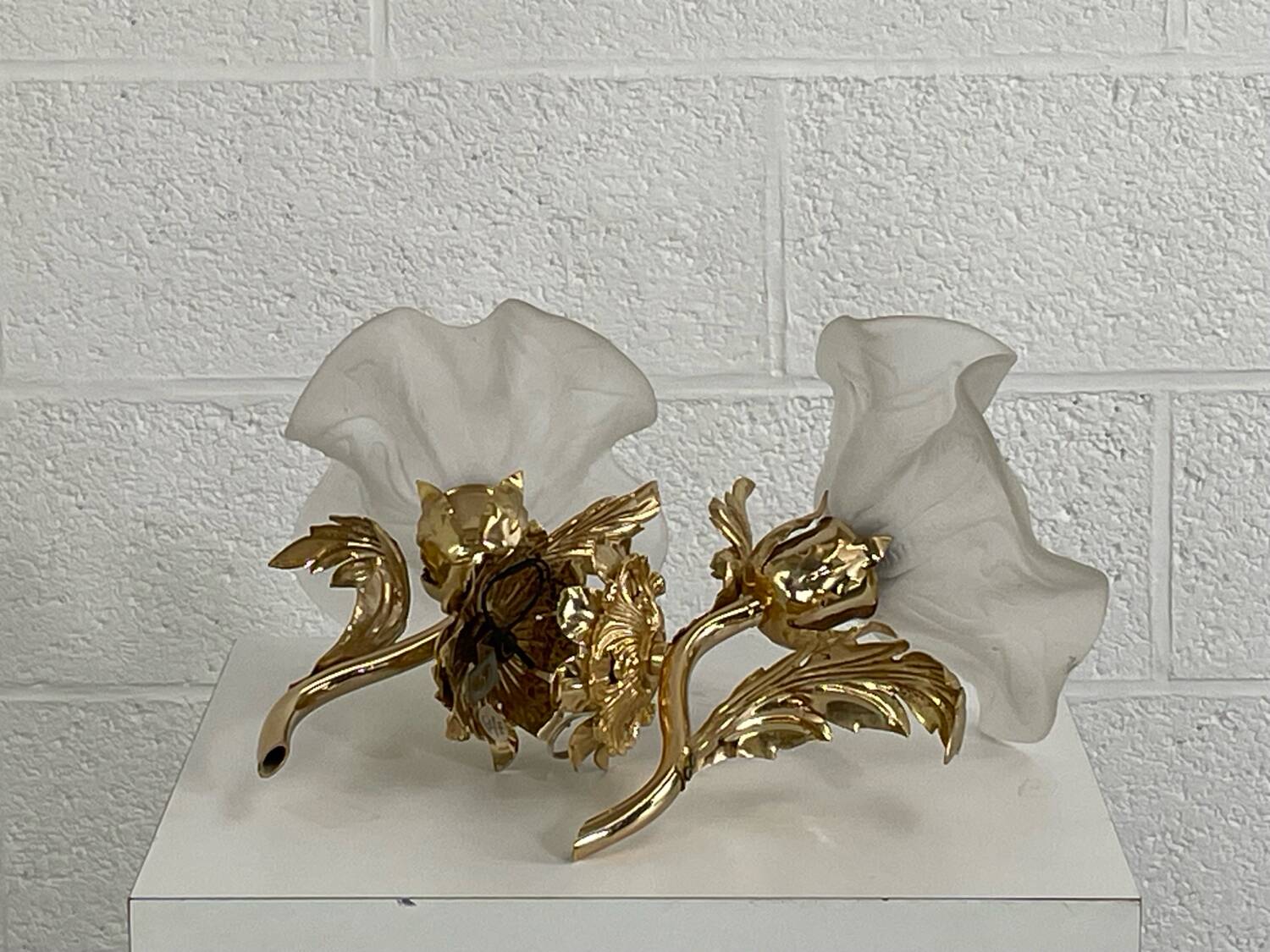 Pair of vintage golden wall lights