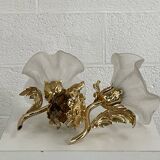 Pair of vintage golden wall lights