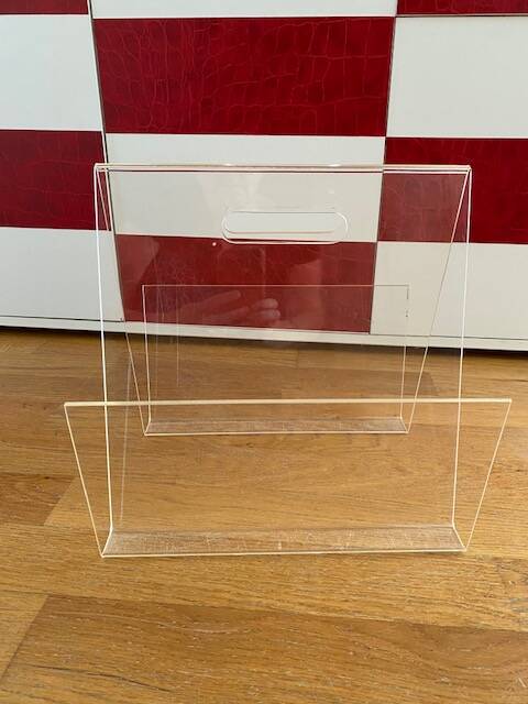 Vintage plexiglass magazine holder