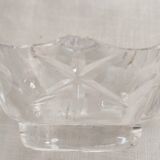 Serviteur salière , poivrier et moutardier en verre ciselé et métal argent