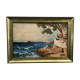 Ancient painting, seaside landscape signed and dated 1932