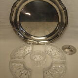 Table service silver metal crystal art deco top