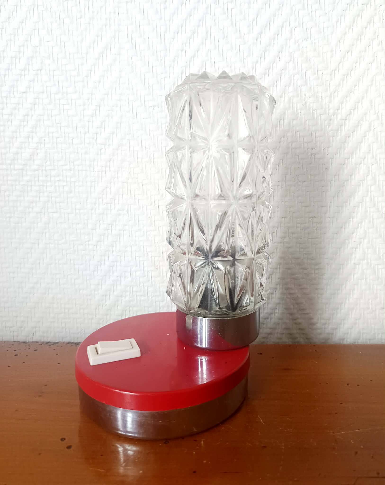 Space age night light glass 1970