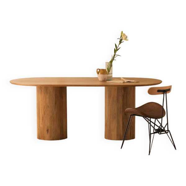 Table de salle à manger ovale Vienna 200 x 100 bois de manguier