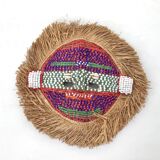 Masque Kuba du Congo - Cauris, Perles de verre, Raphia, Tissu