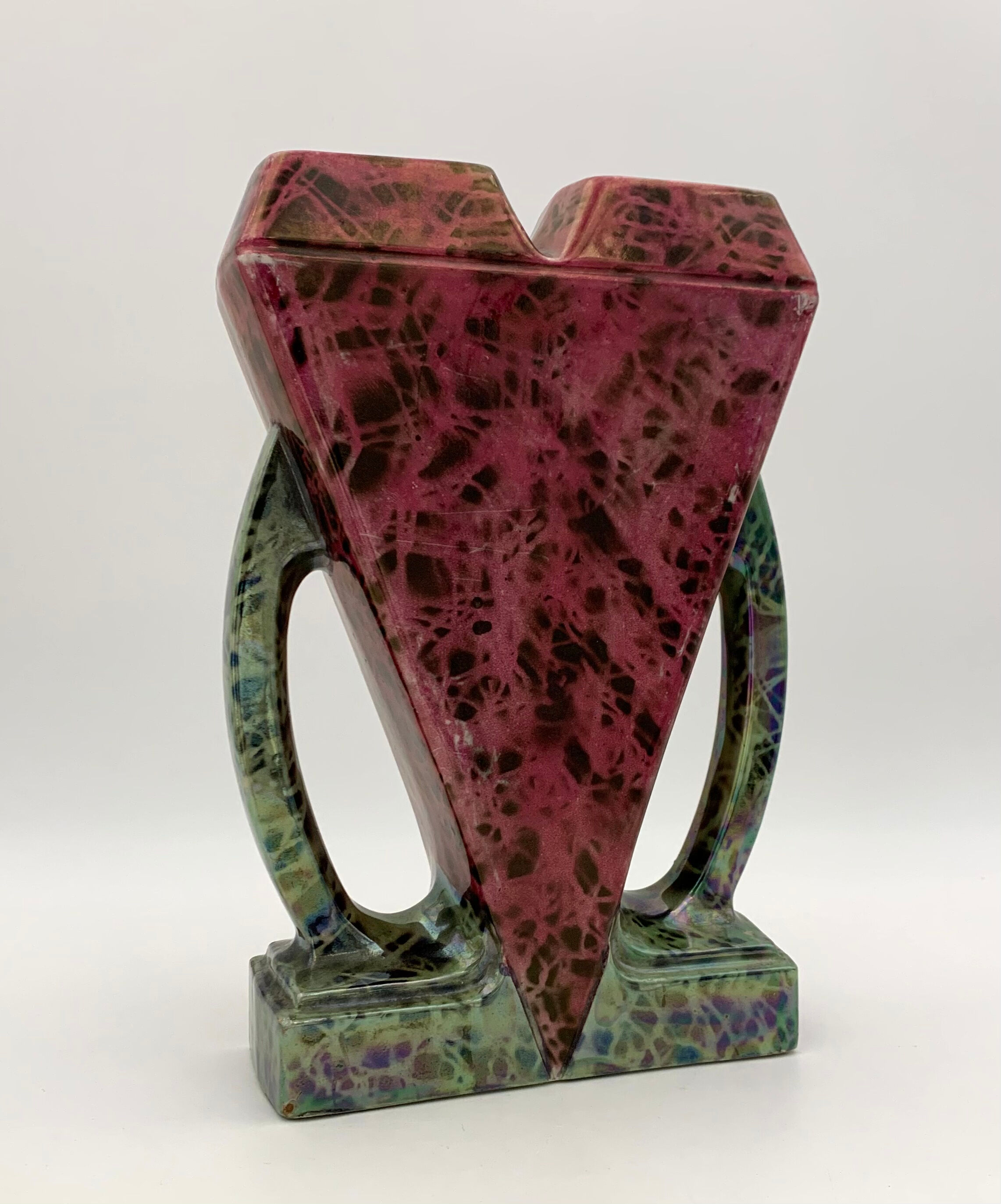 MAJOLIQUE WASMUËL - Art Deco vase in faience signed numbered - 1930s