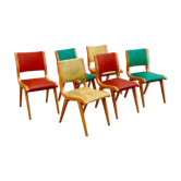 Suite de 6 chaises des années 70