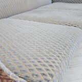 1970s, Danish 3 seater sofa, original good condition, velour, oak wood.