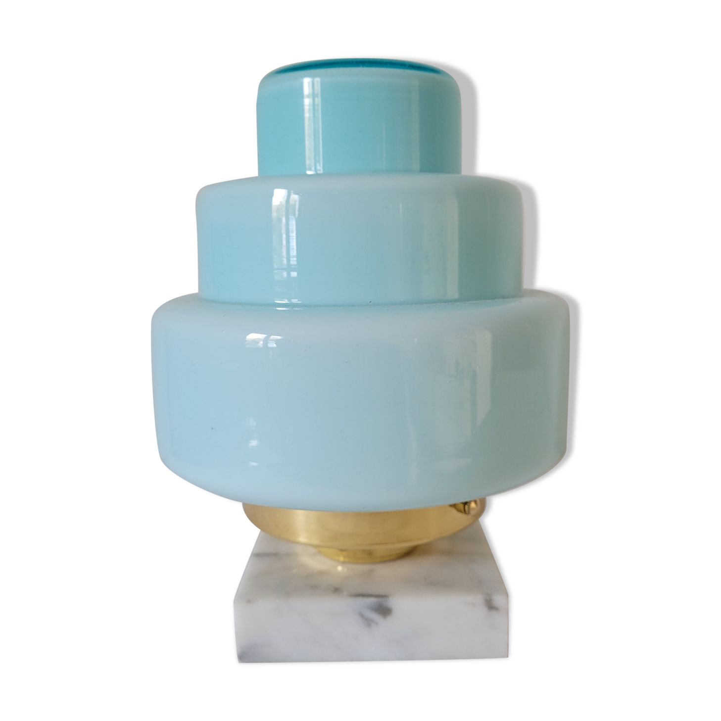 Art Deco blue skyscraper lamp