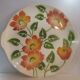 Plat à tarte vintage orange et vert céramique orchies moulin au loups