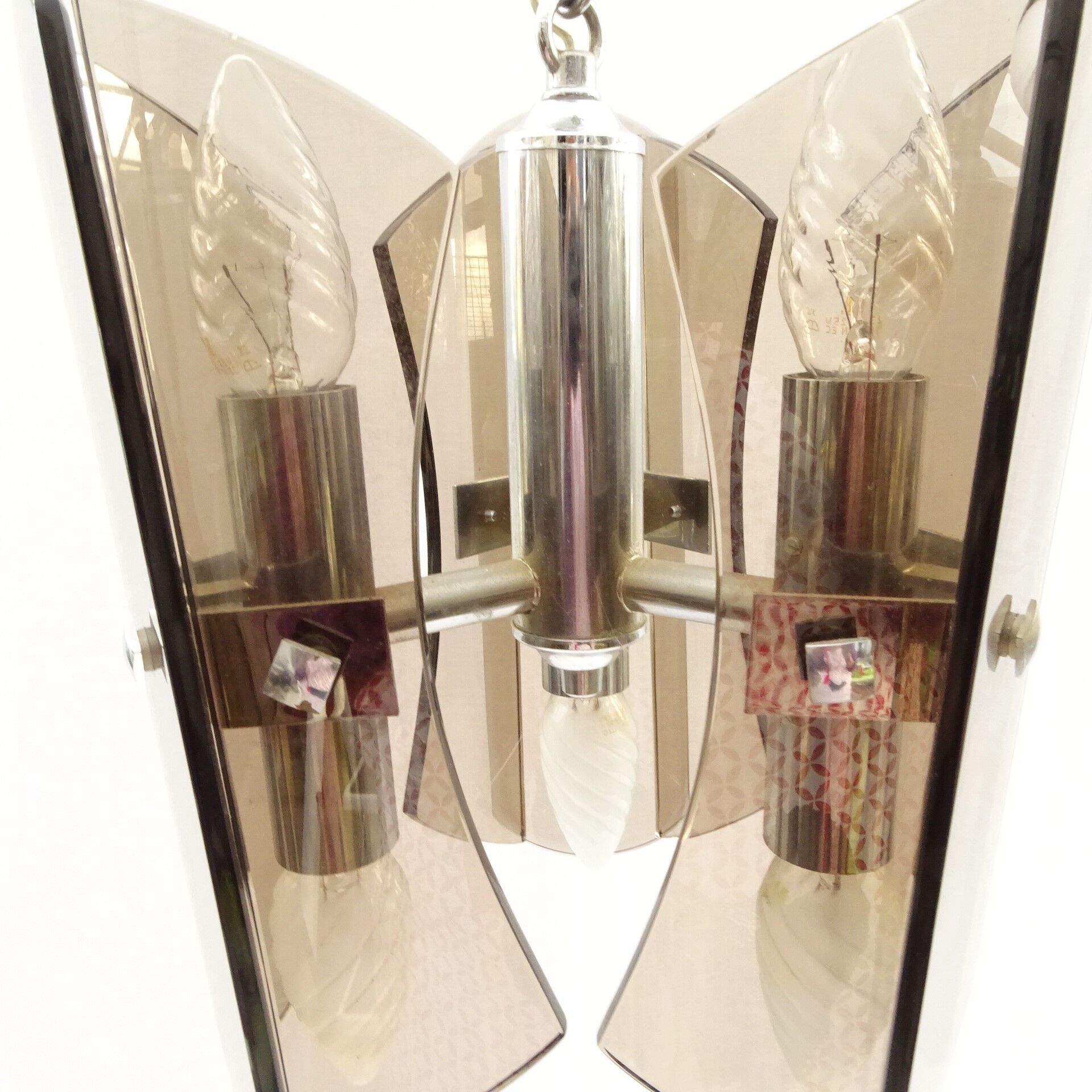 Design chandelier in smoked glass 6 lights