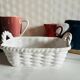 Panier en céramique blanche