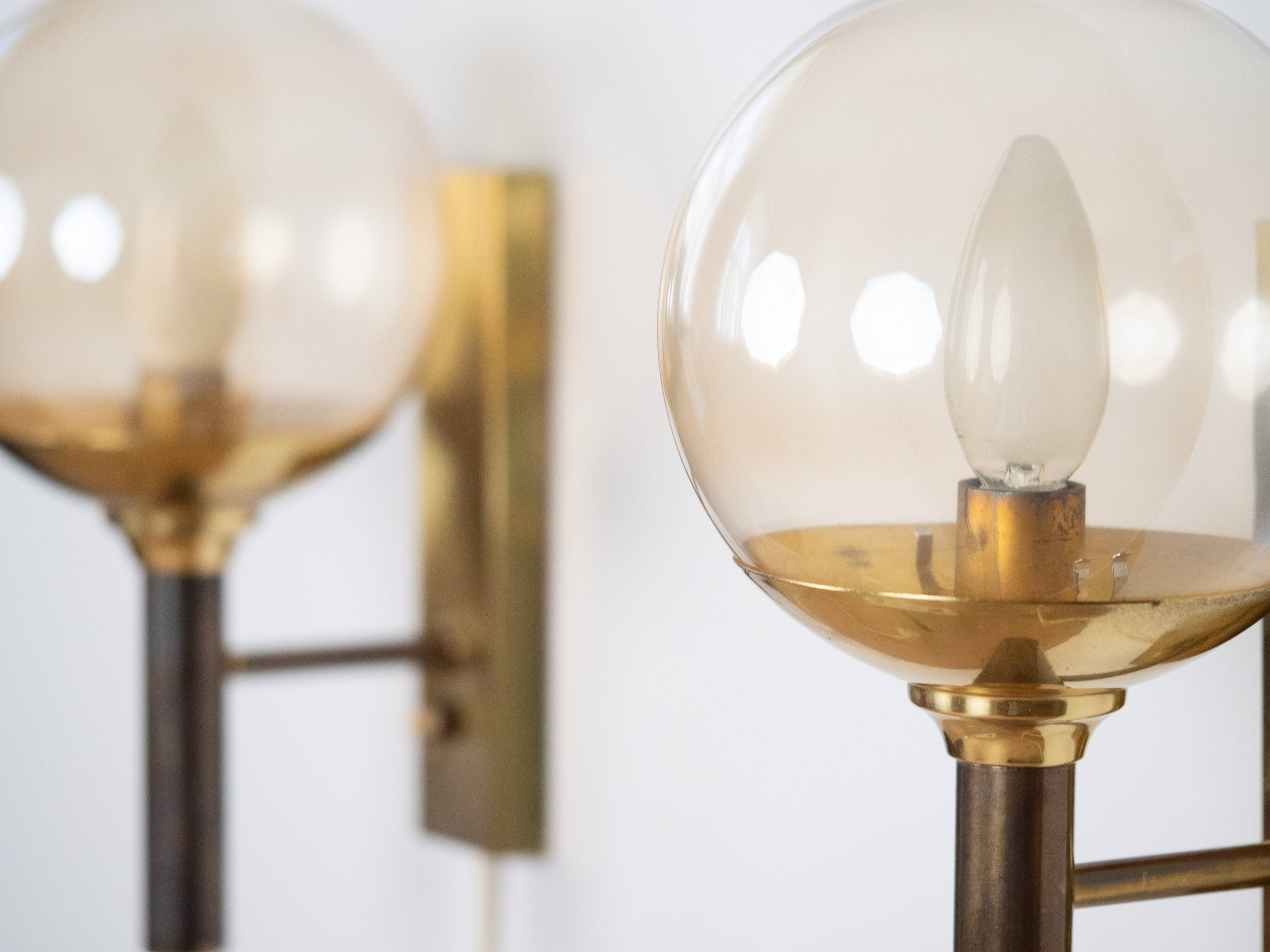 Pair of 2 wall lamps by Svend Mejlstrom, 1960s