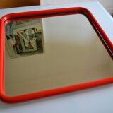 80s red post-modernist mirror dim: 60 x 60 cm