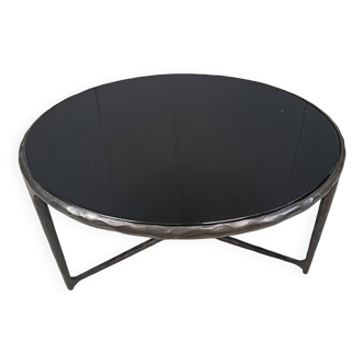 Table basse brutaliste en acier sculpté, années 1970