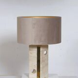 Vintage travertine table lamp attributed to Fratelli Mannelli, Italy, 1970s