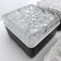 Set 4 wall lamps square ceiling lamps molded glass bubbles and black metal