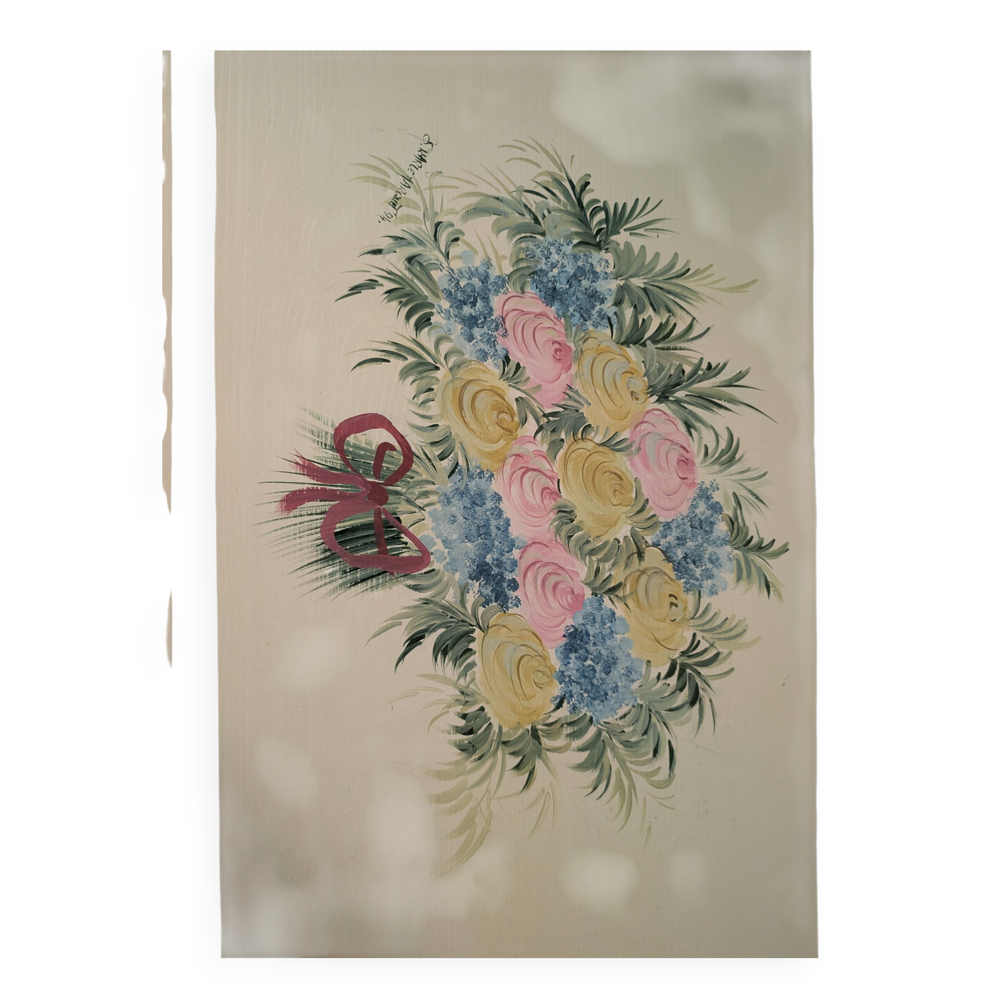 Children's room chest of drawers. Floral pattern by artist Sylvie Karle Marquet.
