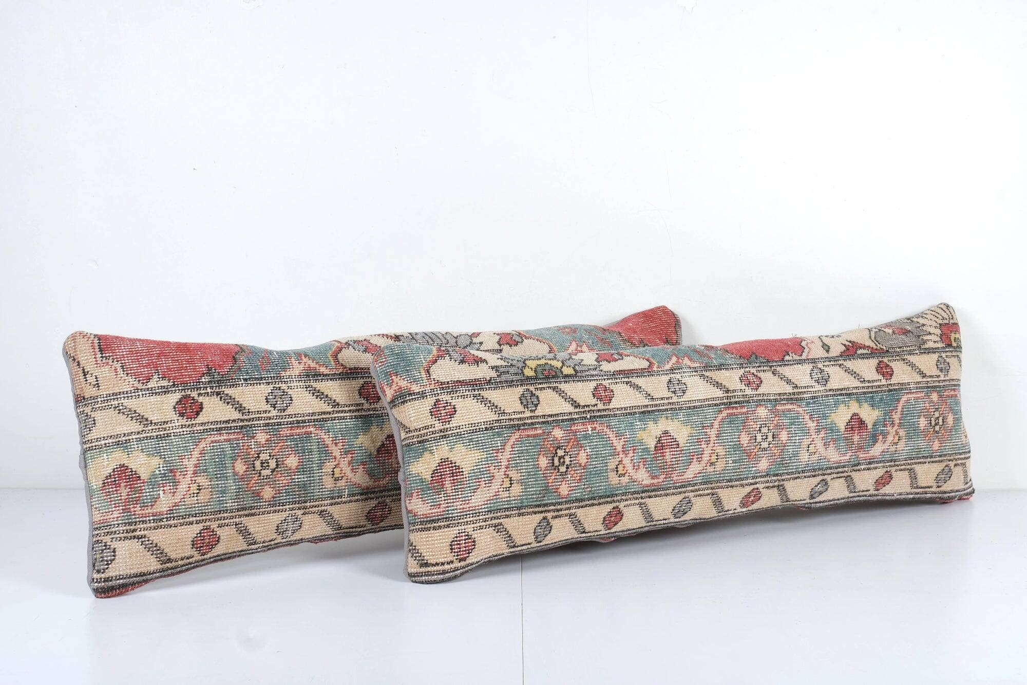 Set of 2 vintage Turkish cushion covers 30x91 cm