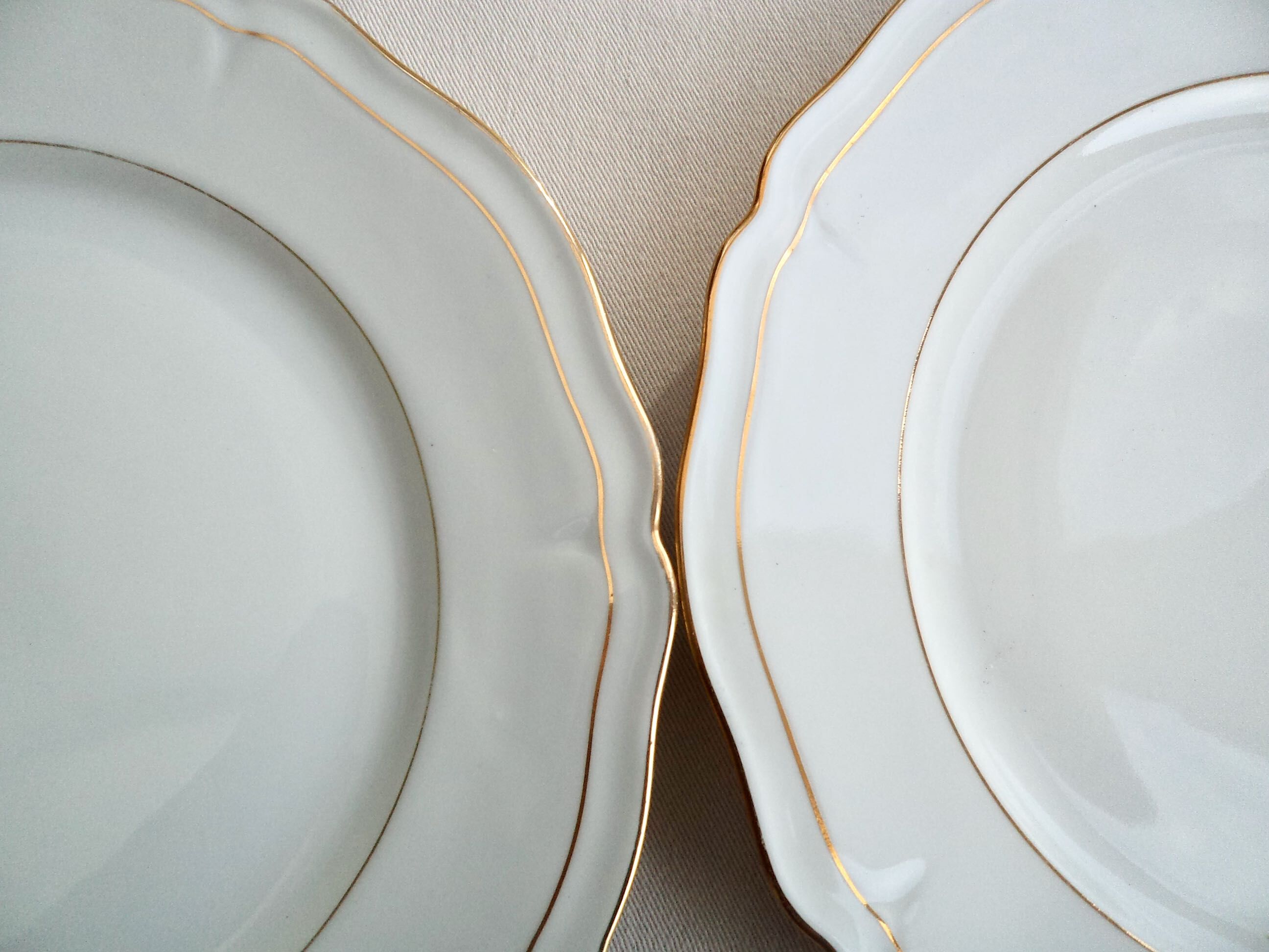 Set of 12 flat plates made of Limoges porcelain
