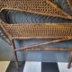 Large rattan peacock headboard "Emmanuelle" Vintage