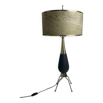 Large midcentury sputnik Stilnovo style brass table lamp, US 1950s