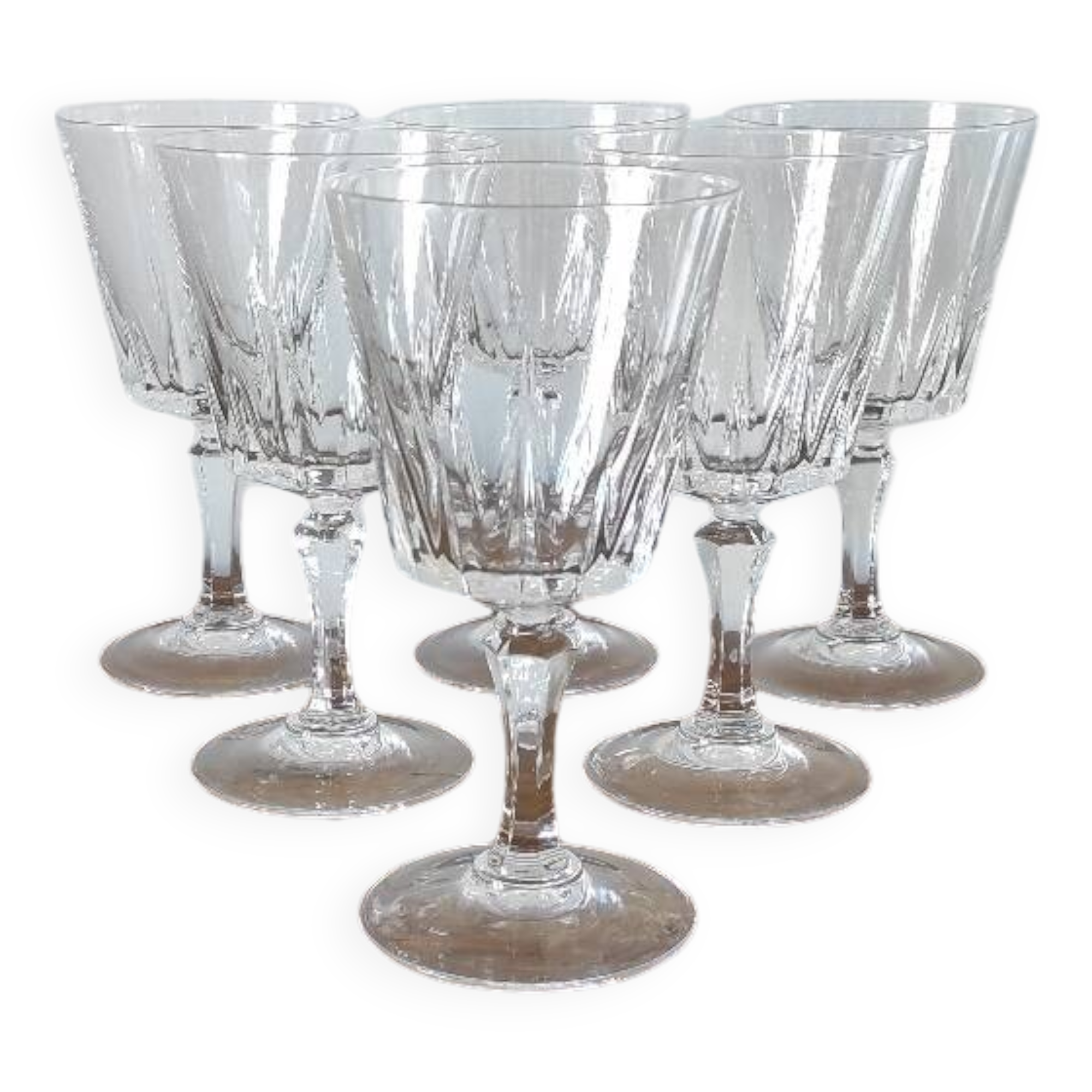 Set of retro vintage stemmed glass