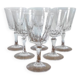 Set of retro vintage stemmed glass