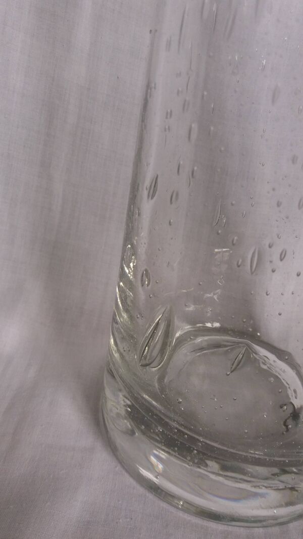 Vase rouleau en verre bullé