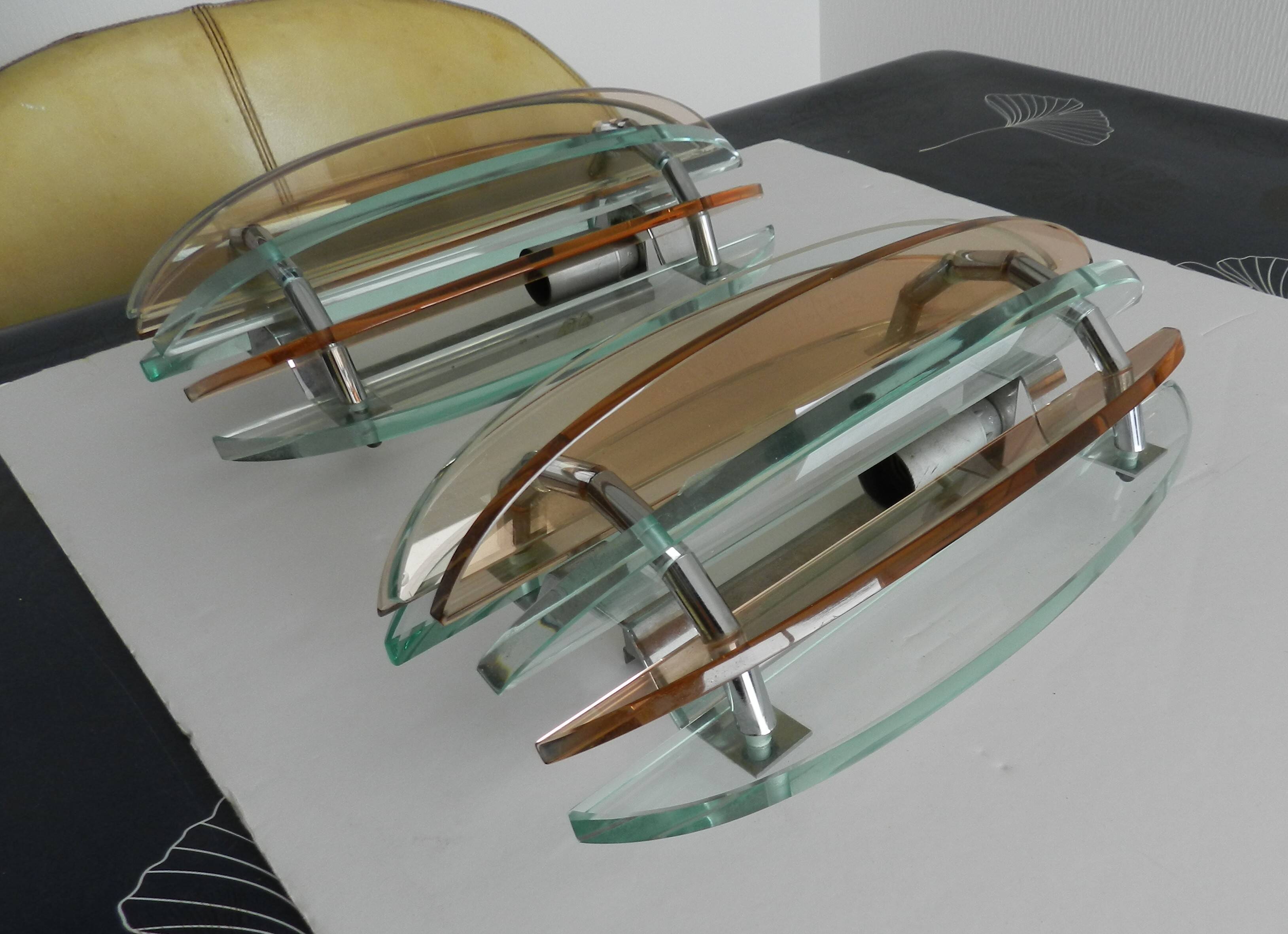 Pair of Murano glass wall sconces from the 1970s.