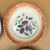 4 Plates with mismatched fruity patterns