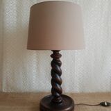Turned wooden table lamp - vintage