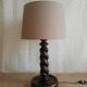 Turned wooden table lamp - vintage