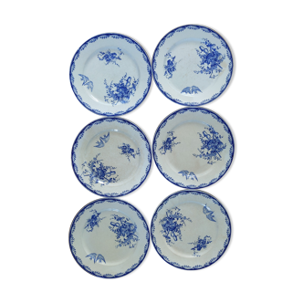 Assiettes anciennes terre de fer Sarreguemines Watteau vintage rétro