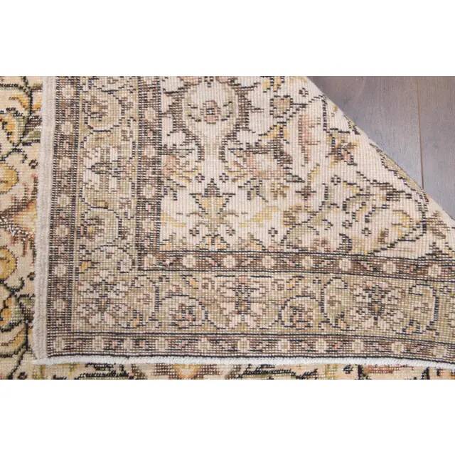 Vintage Turkish Oushak Handmade Wool Cotton Beige Area Rug 119x213