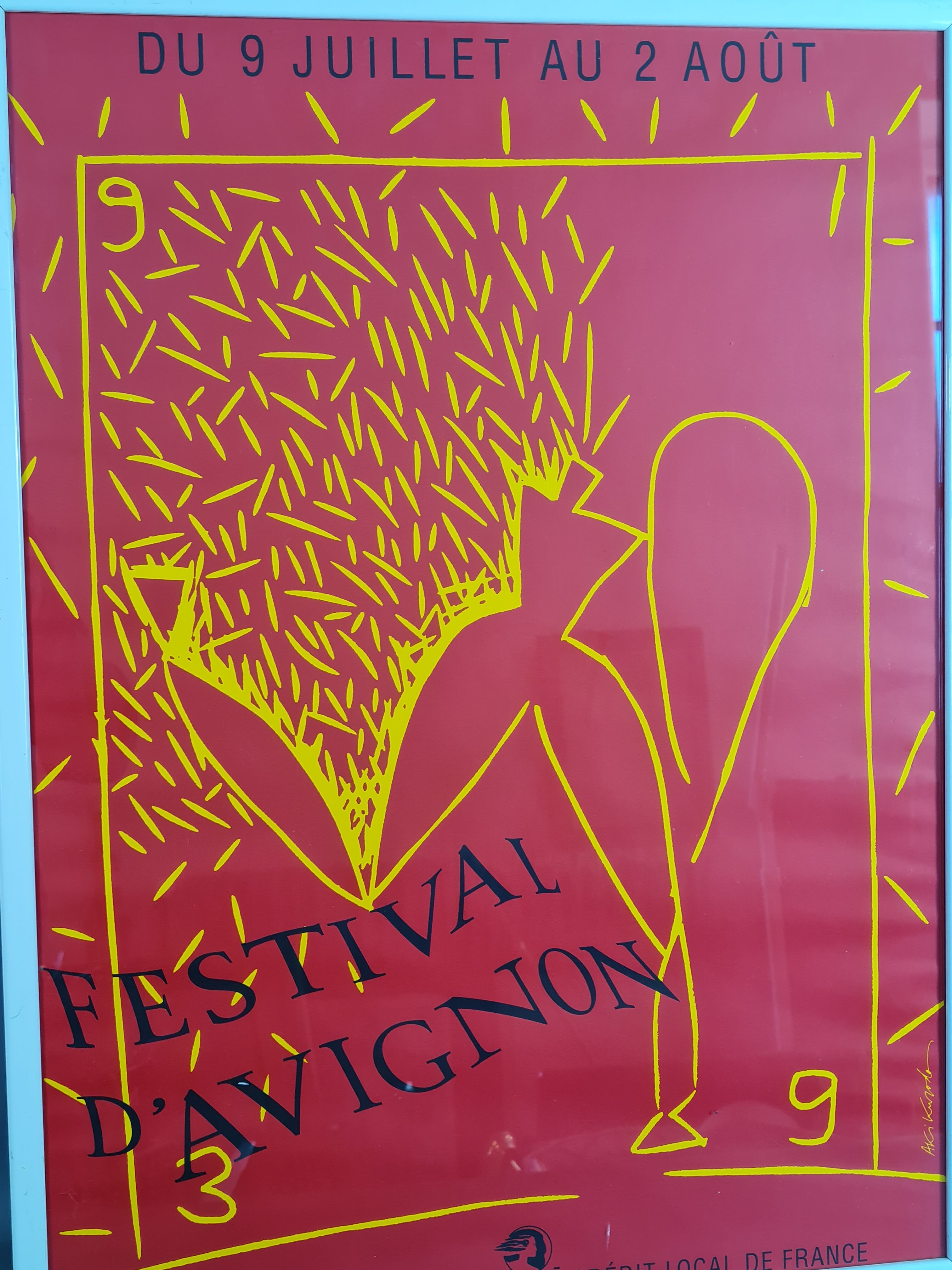 Poster Festival d'Avignon 1993 framed under glass