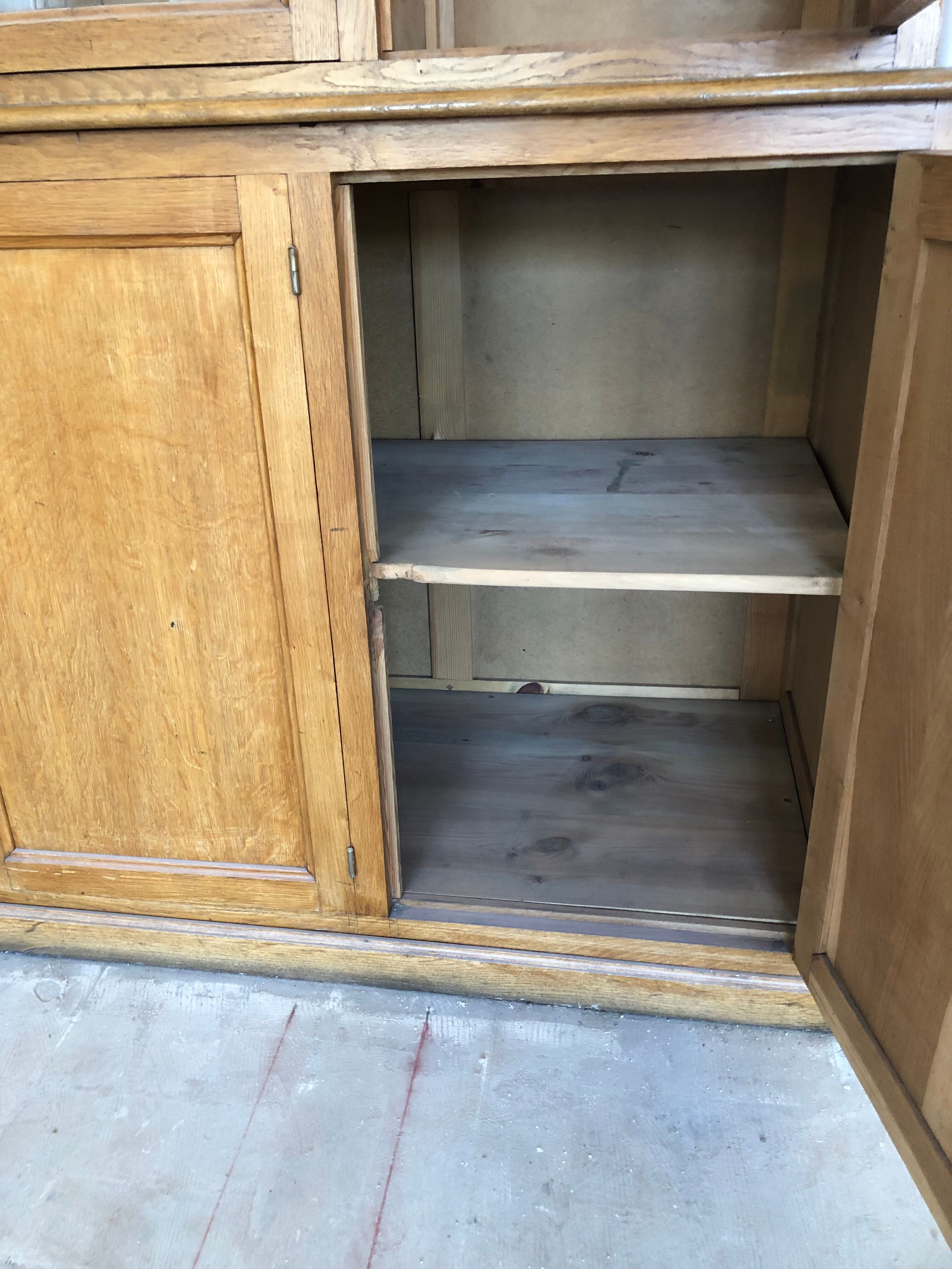 Large corner bookcase or pair of oak bookcases