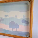 Rattan and fiberglass tray Catherine Escalon Camaieu