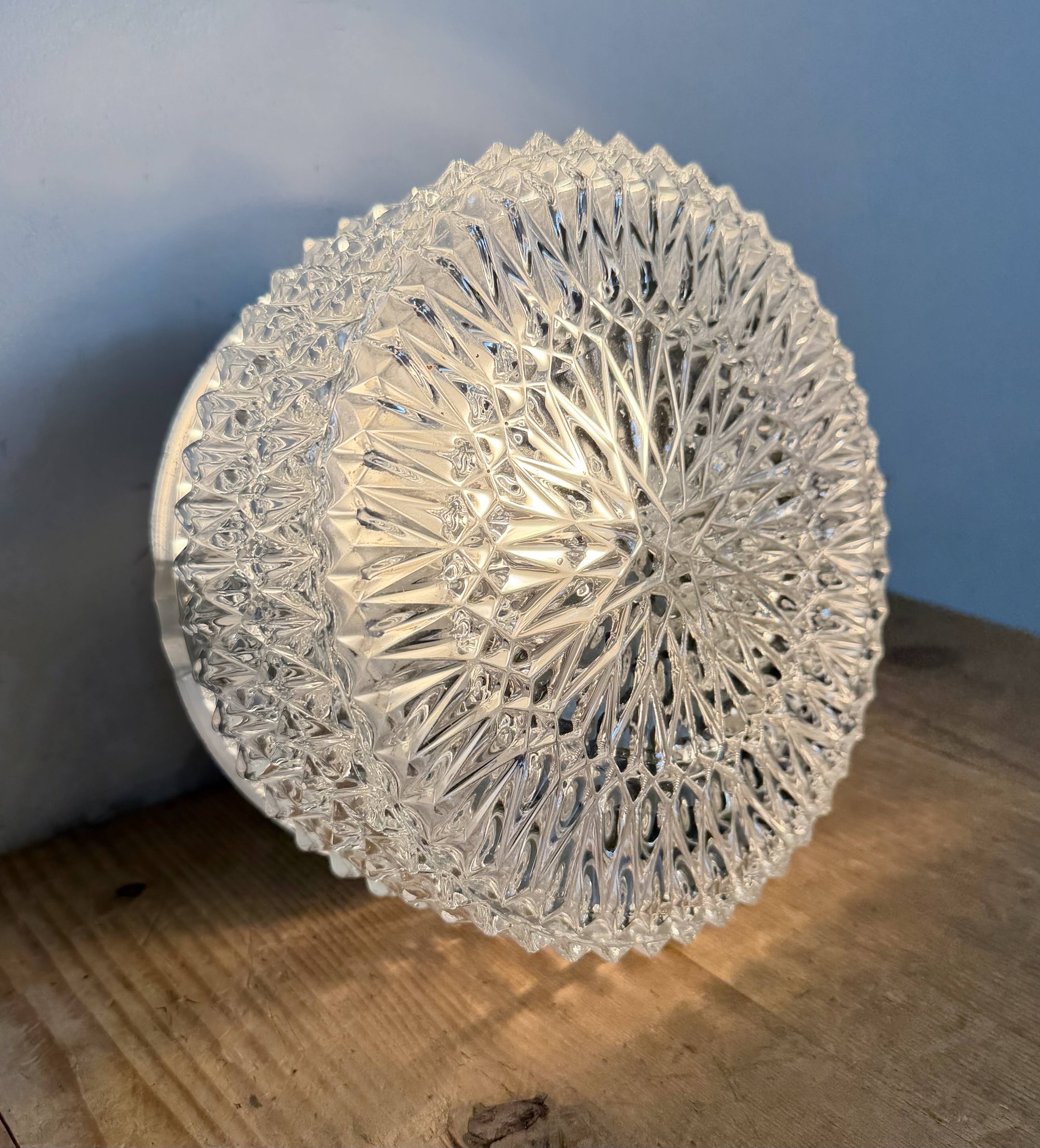 Vintage Glass Wall Or Ceiling Light, 1970s