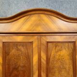 Antique Biedermeier style walnut wardrobe – Gendarme hat pediment